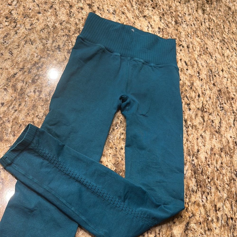 Free People Teal High-Waist Leggings